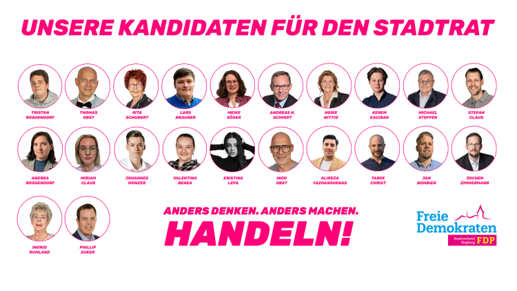 Thomas Obst Bürgermeisterkandidat Siegburg Tristan Roggendorf Spitzenkandidat FDP 